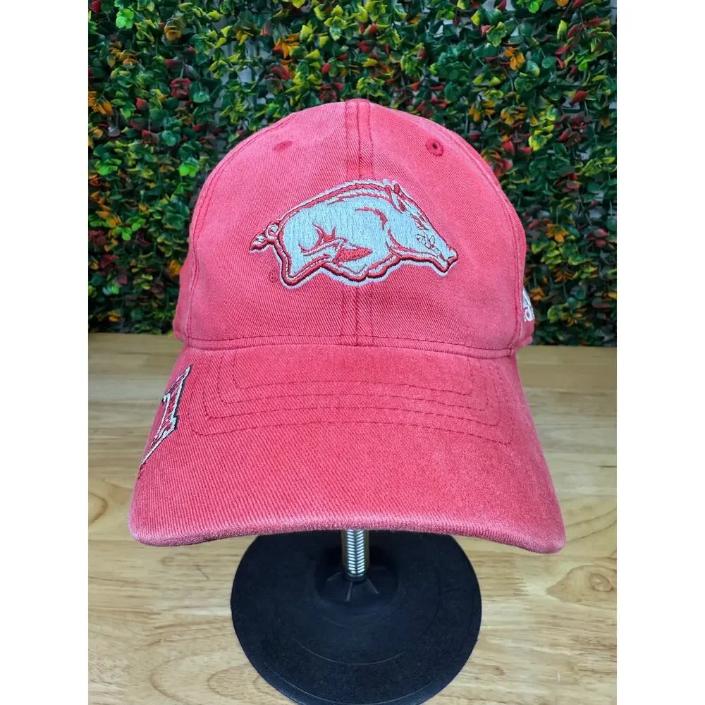 Adidas Arkansas Razorbacks Flexfit Embroidered Hat Red White‎ One Size Fits All